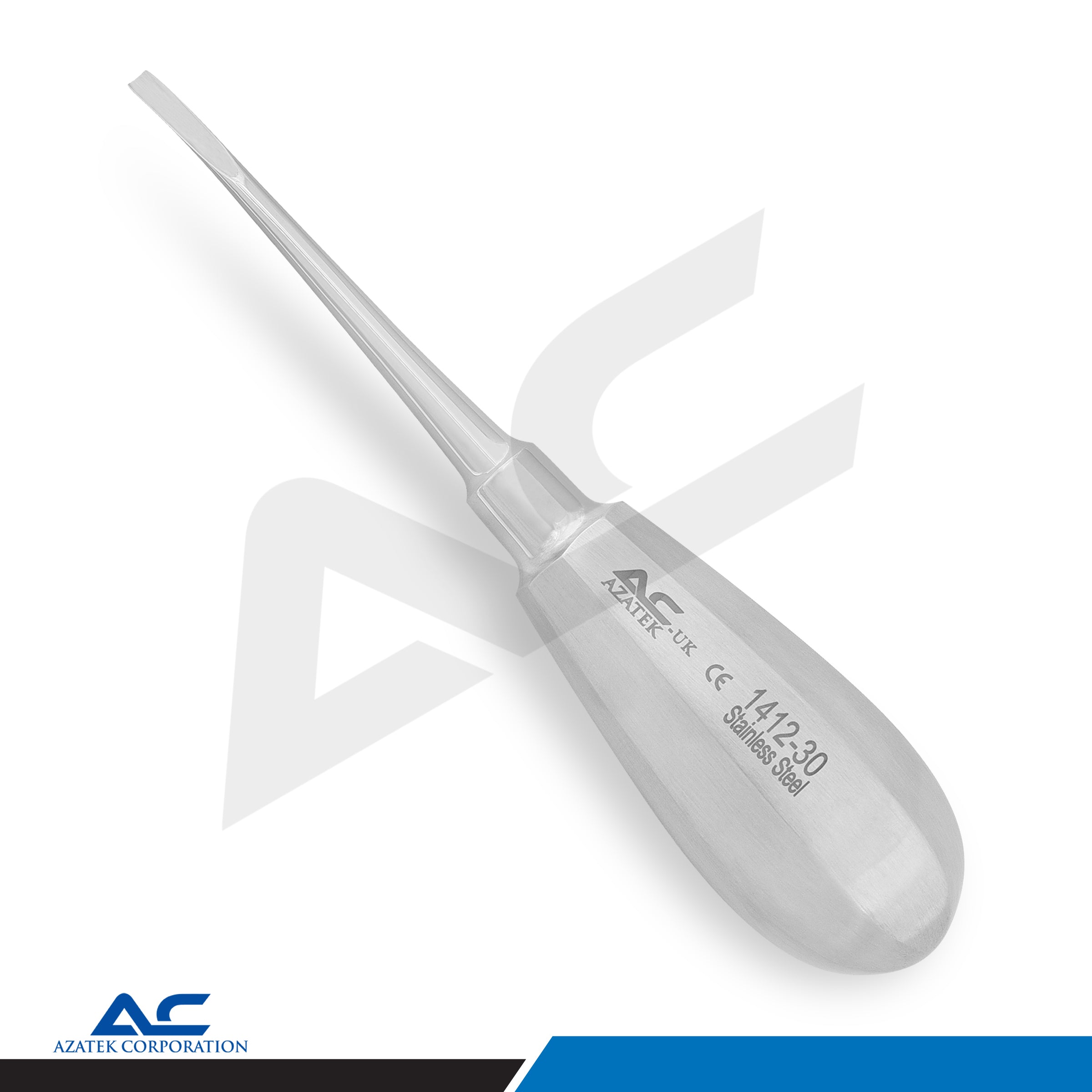 Bein Root Elevator Flat Curved 3.0mm | Stainless Steel Dental Extraction Tool - Azatek Instruments