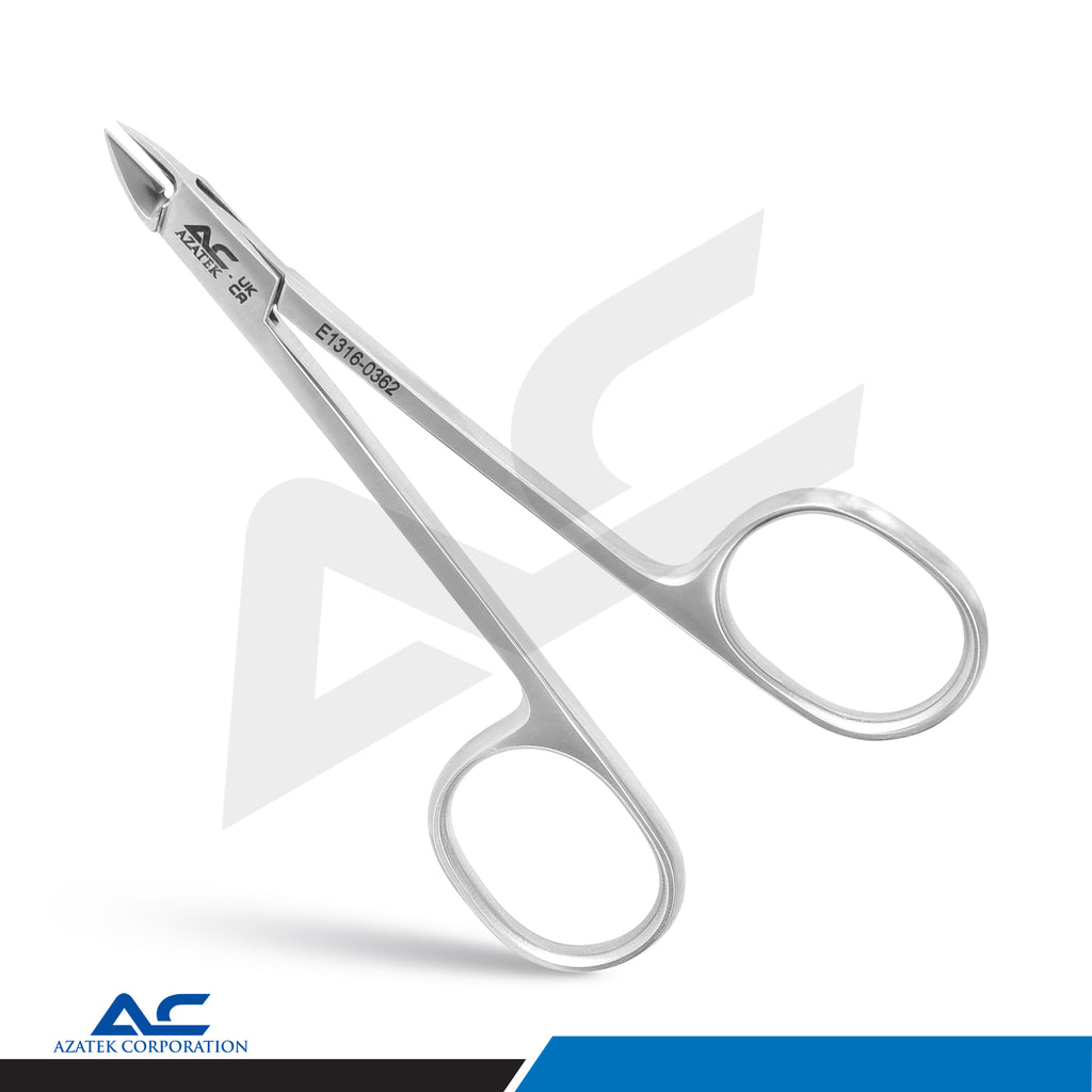 Cuticle Nipper, Professional Cuticle Nippers, 10.0 cm Stainless Steel | Slightly Arched 9 mm Cutting Edge - Azatek Instruments
