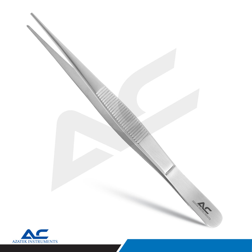 Tissue Forceps 1x2 Teeth 145mm – Delicate Surgical Tissue Forceps 1.25mm Tip - Azatek Instruments