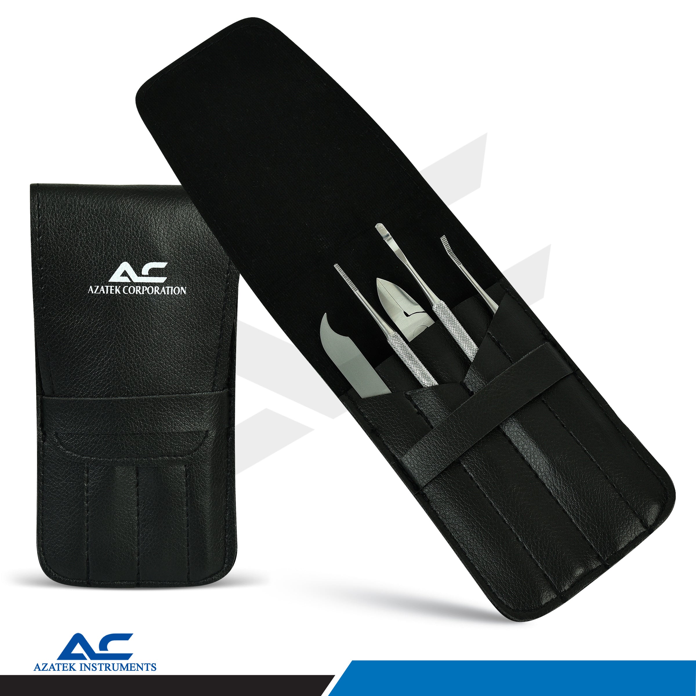 Toe Nail Clippers Cutter Set, Podiatry Pedicure Heavy Duty Professional Tools - Azatek Instruments