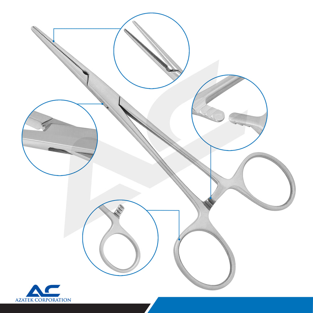 Rochester Pean Haemostatic Forceps Straight 14cm – Surgical Artery Forceps - Azatek Instruments