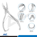Nail Pliers 14cm Stainless Steel Arched Edge – Professional Nail Corner Pliers - Azatek Instruments