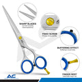 Hair Cutting Scissors, Professional Hair Cutting Scissors, Sharp Cuts and Smooth Handle Jaguar Pattern - Azatek Instruments