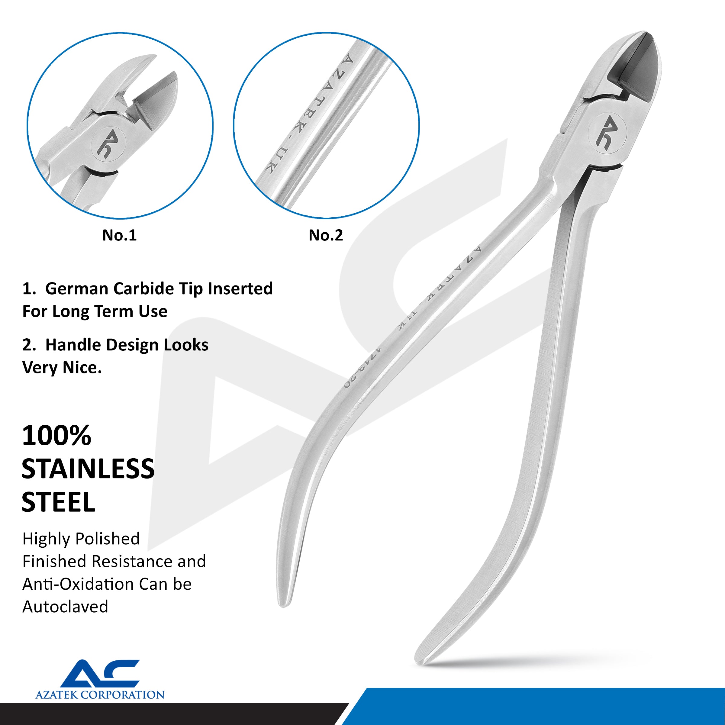 Orthodontic Wire Cutter, Hard Wire Cutter, Hard Wire Cutter Orthodontic, Angle 15 Degree
