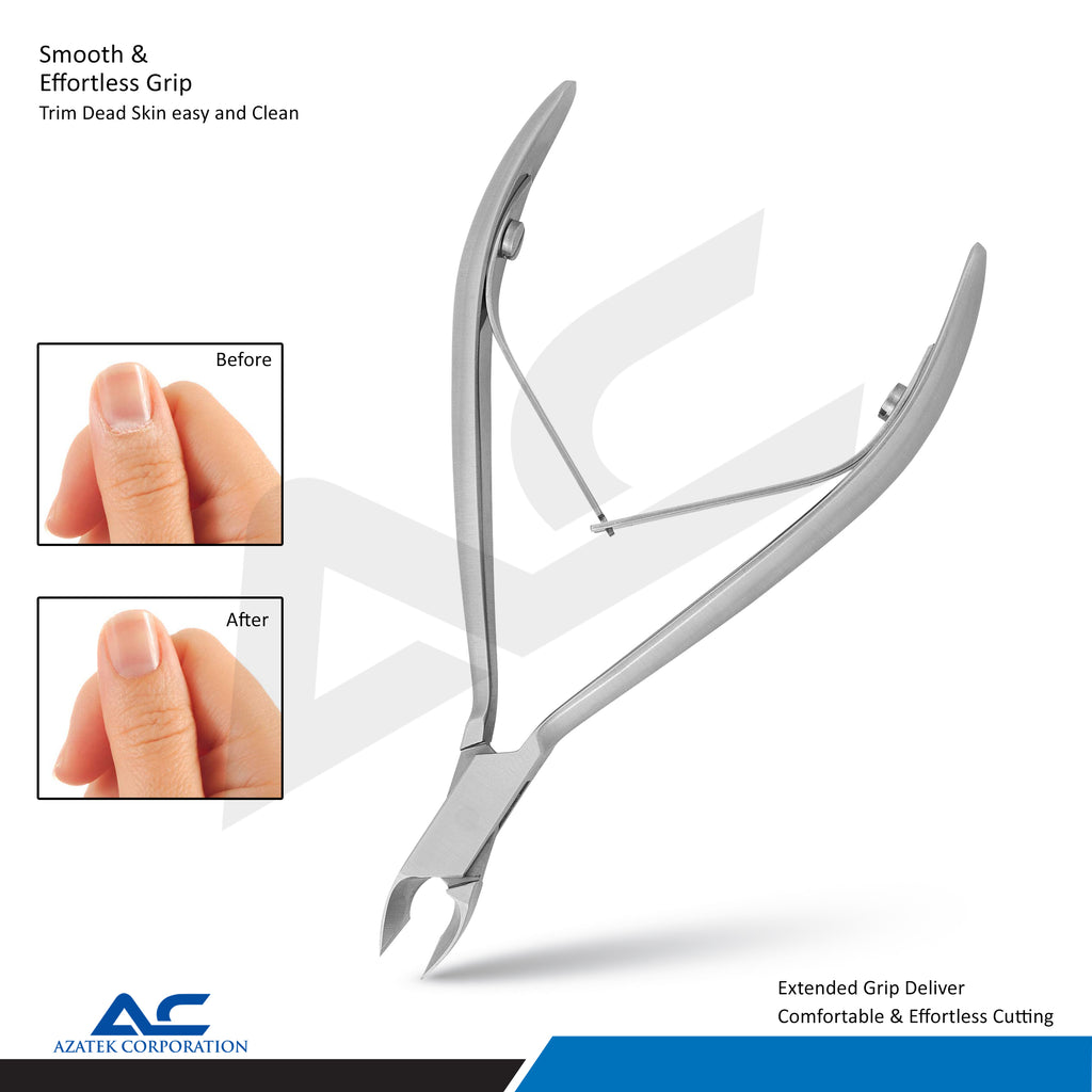 Cuticle Pliers 10.0cm Stainless Steel | Beveled 6mm Cutting Edge - Azatek Instruments
