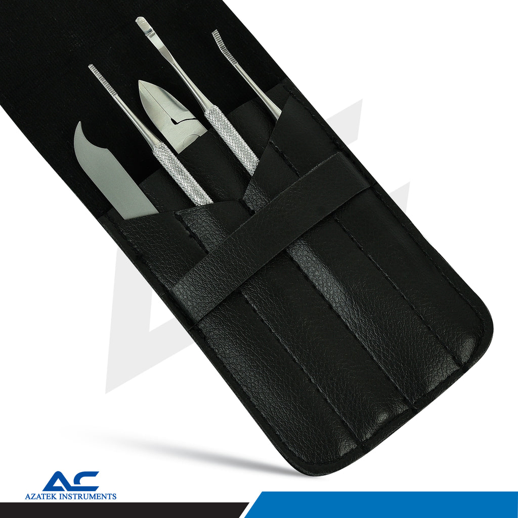 Toe Nail Clippers Cutter Set, Podiatry Pedicure Heavy Duty Professional Tools - Azatek Instruments