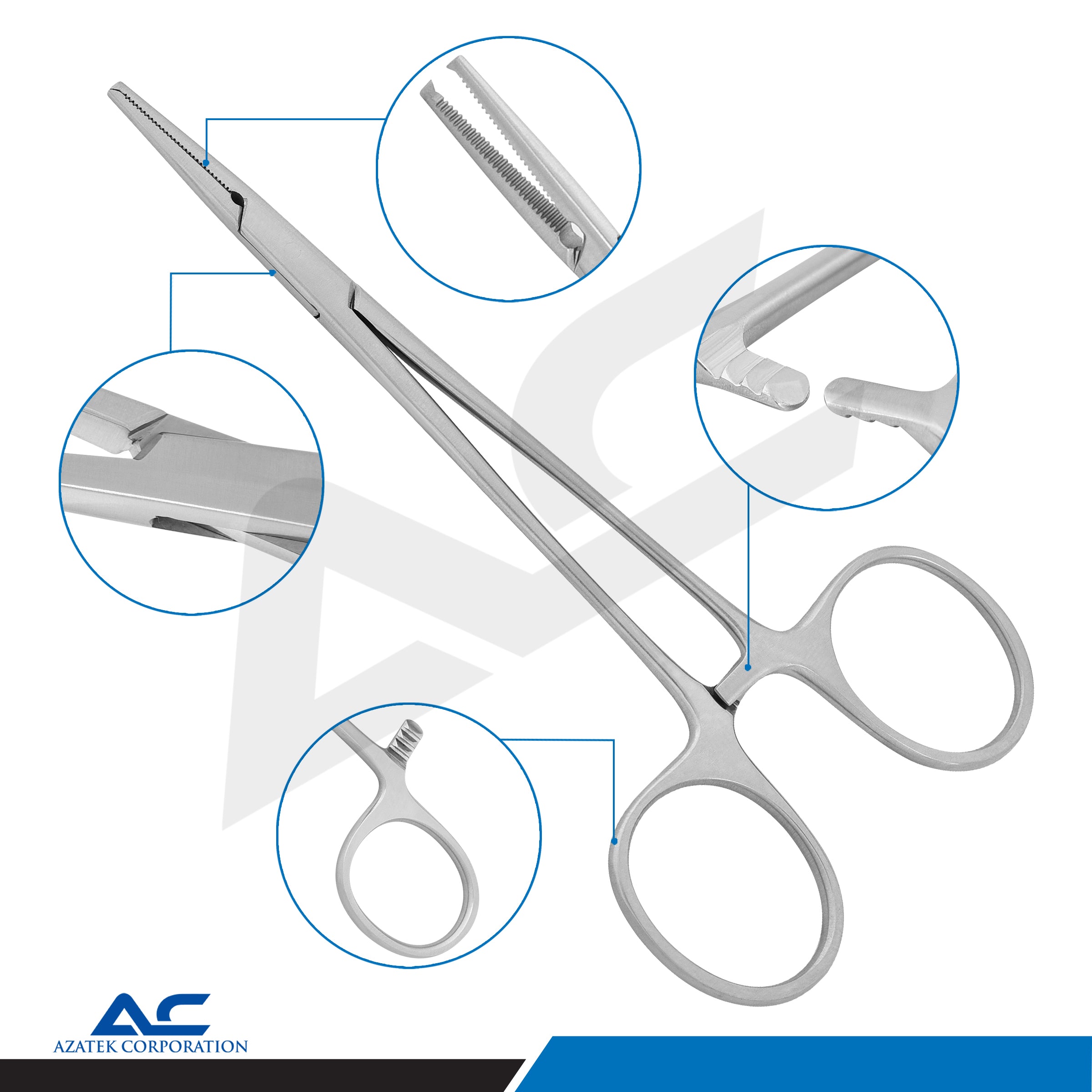 Mosquito Kocher Haemostatic Forceps Straight 12.5cm – Surgical Artery Forceps - Azatek Instruments
