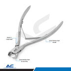 Head Cutter, 12.0cm Stainless Steel – Arched 1/2 Cutting Edge, 11mm - Azatek Instruments