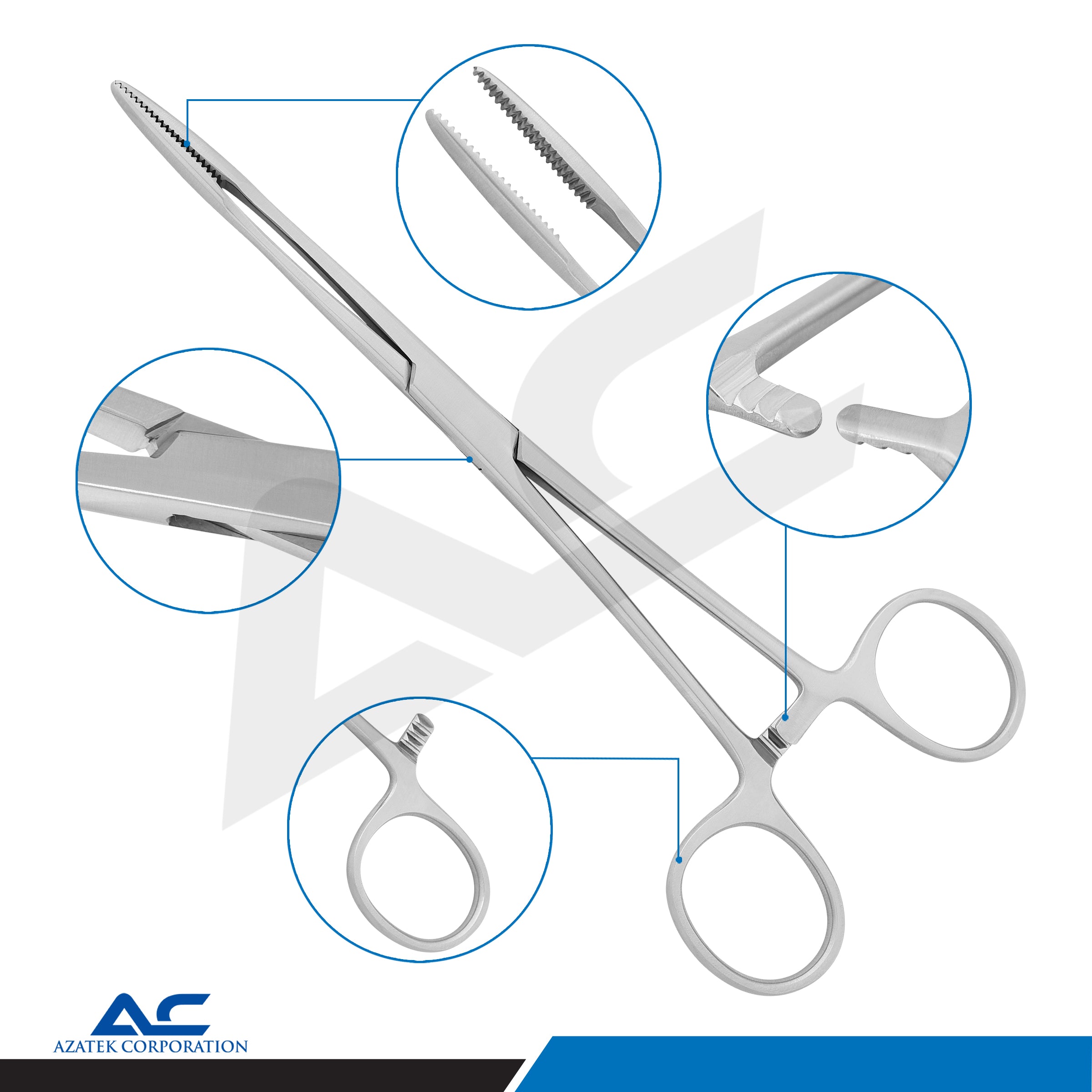 Dressing Forceps, Bozeman Dressing Forceps, Gross Maier, Straight, 20cm - Azatek Instruments