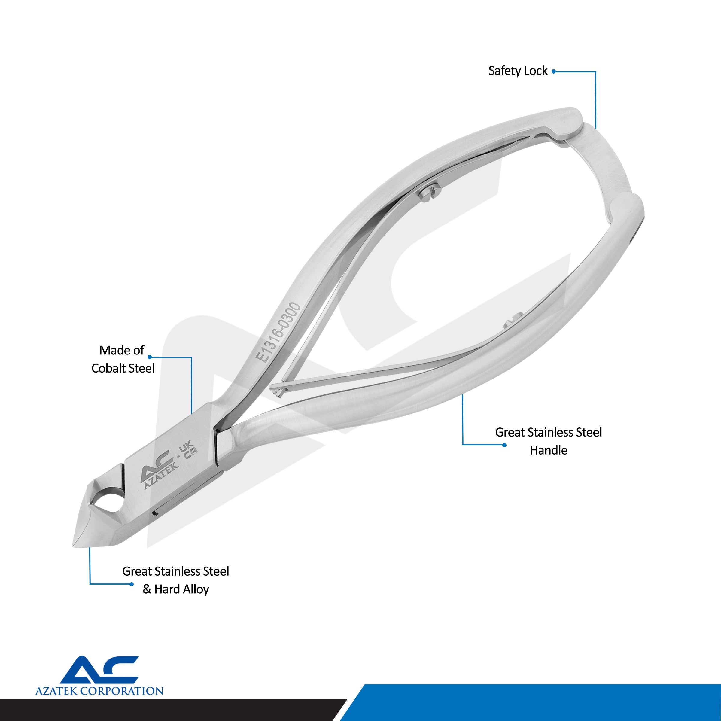 Professional Head Cutter Stainless Steel 20mm Arched Cutting Edge - Azatek Instruments