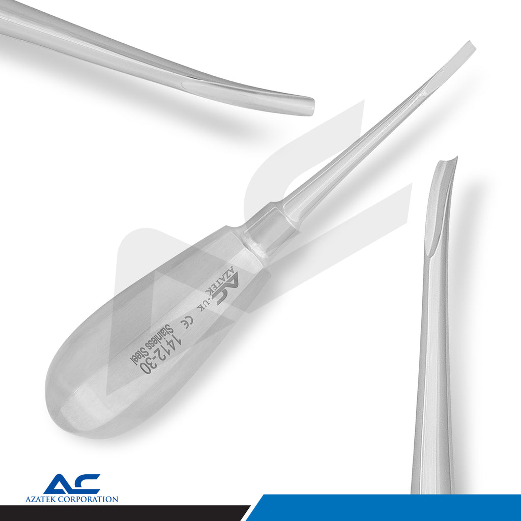 Bein Root Elevator Flat Curved 3.0mm | Stainless Steel Dental Extraction Tool - Azatek Instruments