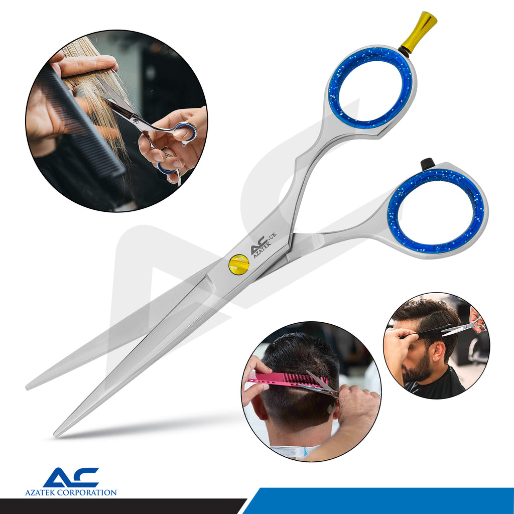 Hair Cutting Scissors, Professional Hair Cutting Scissors, Sharp Cuts and Smooth Handle Jaguar Pattern - Azatek Instruments