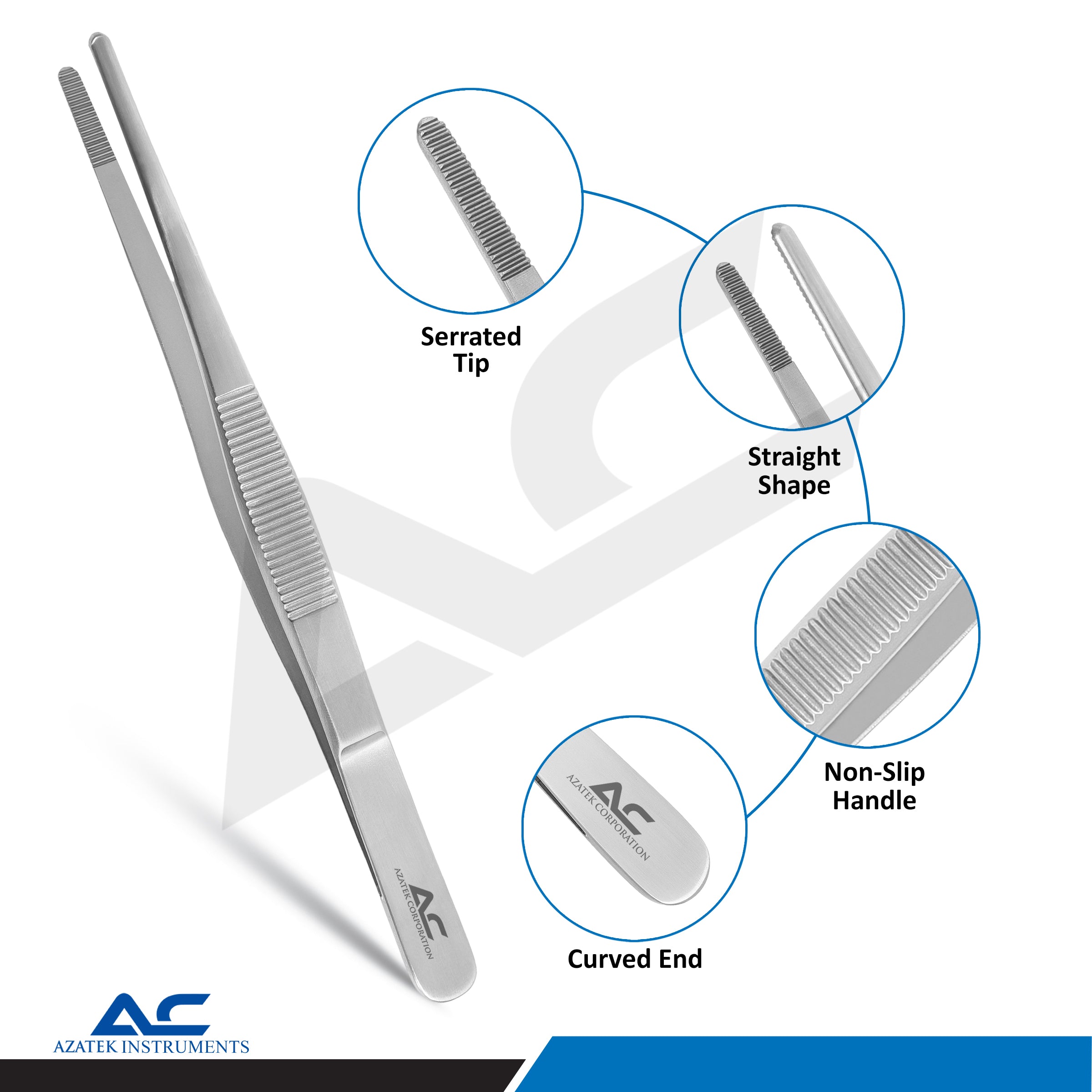 Dressing Tissue Tweezer – Dressing Standard Forceps for Surgical & Medical Procedures - Azatek Instruments