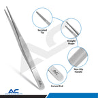 Dressing Forceps Delicate Straight Tip 1.8mm 145mm – Precision Surgical Dressing Forceps - Azatek Instruments
