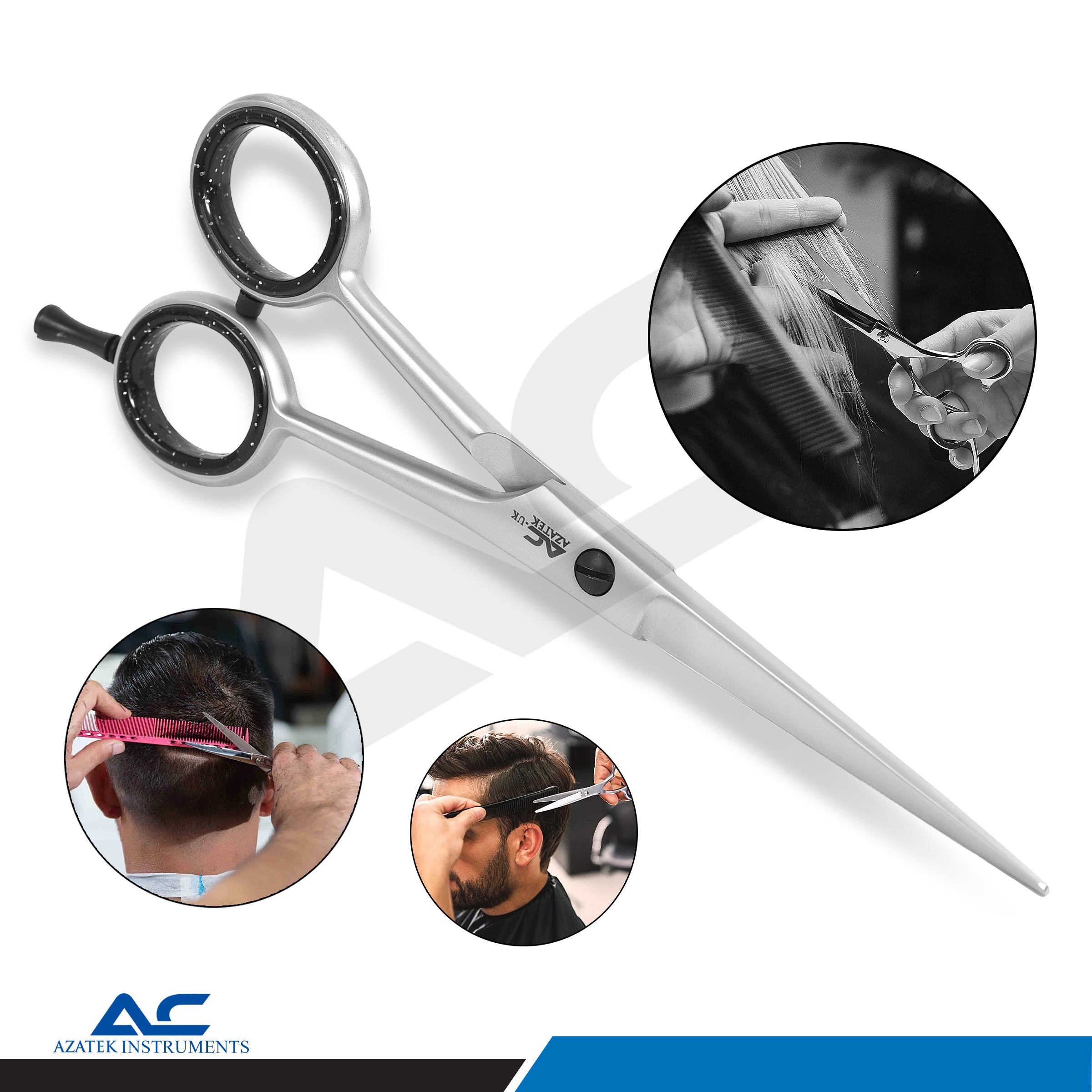 Professional Hair Cutting Scissors Stainless Steel Barber Shears for Men | Azatek - Azatek Instruments