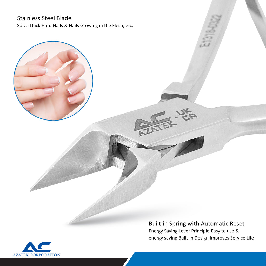 Nail Corner Pliers 13cm Stainless Steel Solid Edge Pointed Tips - Azatek Instruments