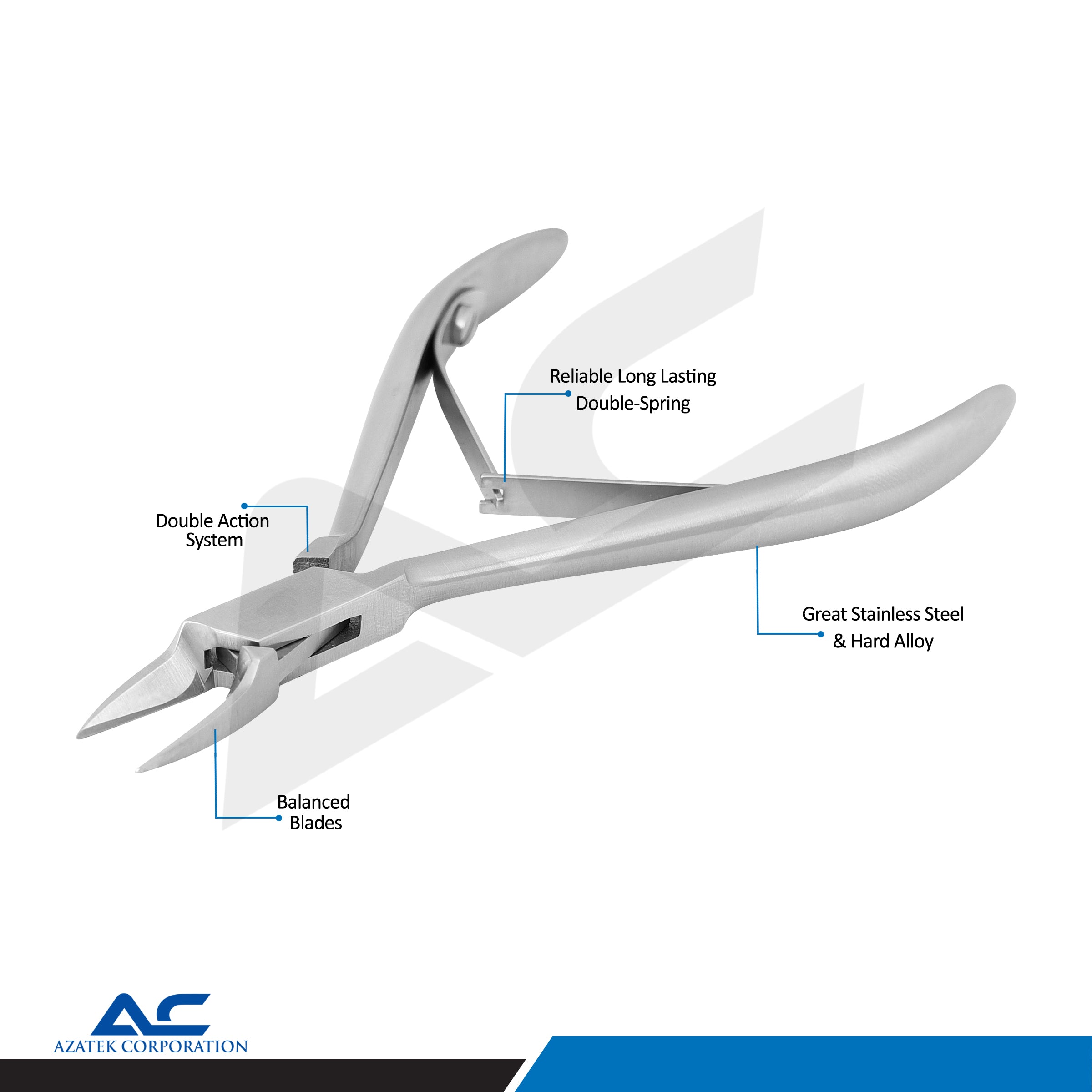 Nail Corner Pliers 11.0cm Stainless Steel – Extra Delicate Pointed Tips - Azatek Instruments