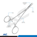 Mosquito Kocher Haemostatic Forceps Straight 12.5cm – Surgical Artery Forceps - Azatek Instruments