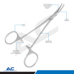 Mosquito Haemostatic Forceps Curved 12.5cm – Mosquito Kocher Surgical Forceps - Azatek Instruments