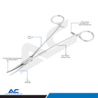 Micro Halsted Mosquito Clamp Straight 1x2 Teeth 12.5cm – Haemostatic Forceps - Azatek Instruments