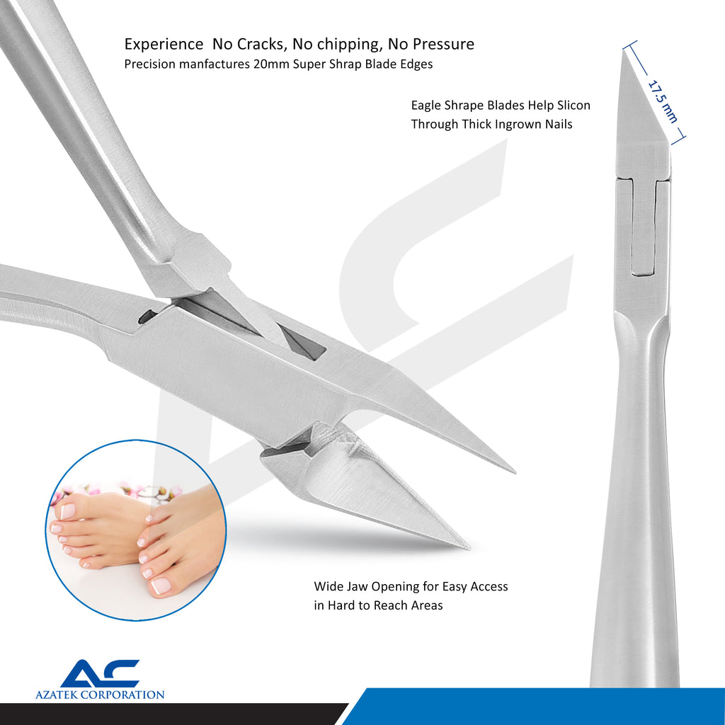 Nail Corner Pliers 13cm Stainless Steel Solid Edge Pointed Tips - Azatek Instruments