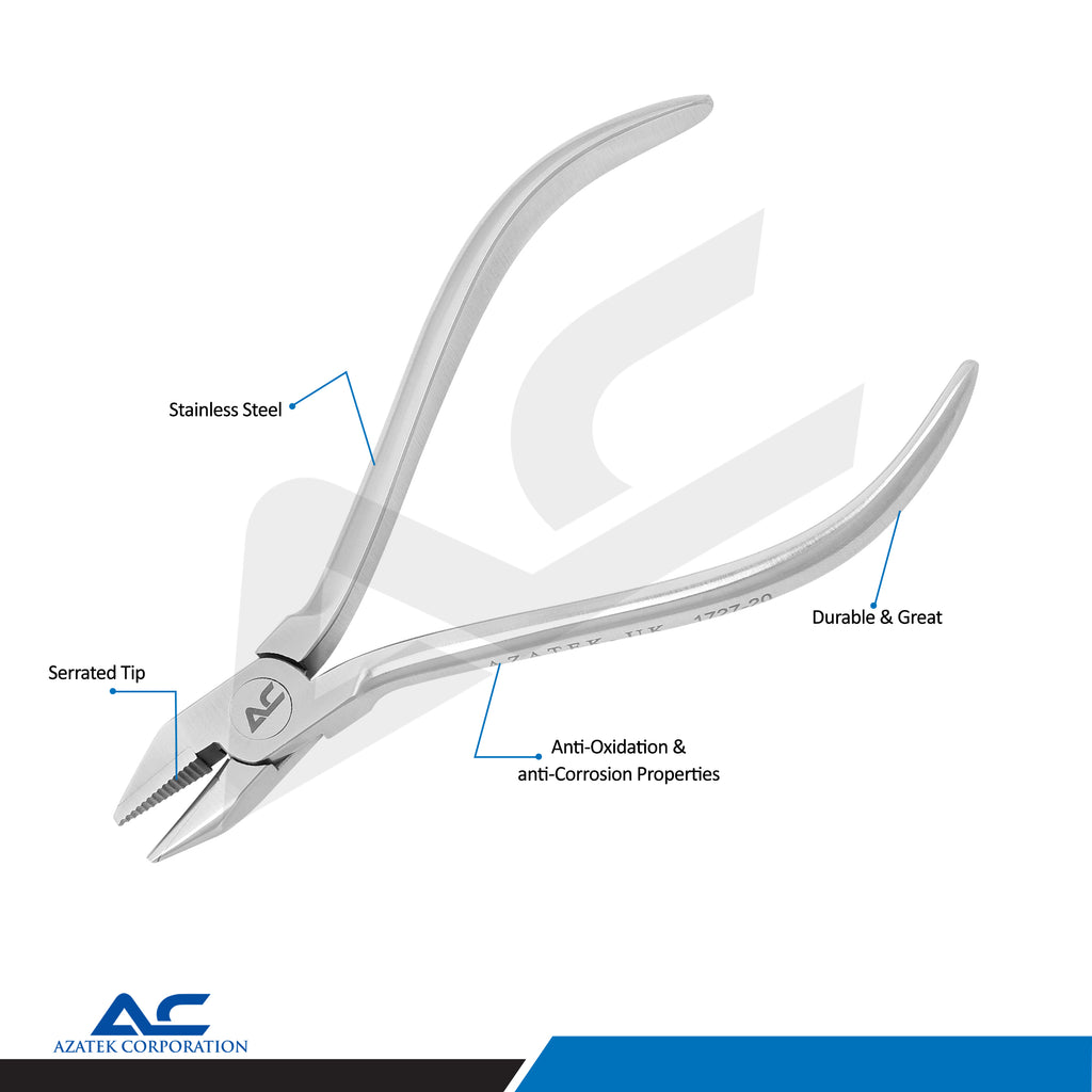 Adams Plier Heavy Duty with Serrated Tip, Adam Universal Pliers – Precision Orthodontic Tool - Azatek Instruments