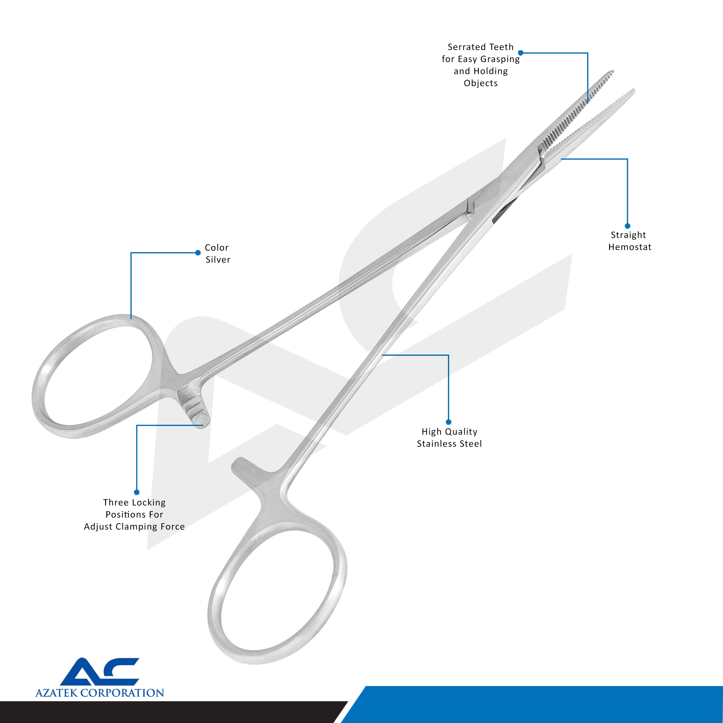 Mosquito Haemostatic Forceps Straight 12.5cm – Surgical Artery Forceps - Azatek Instruments