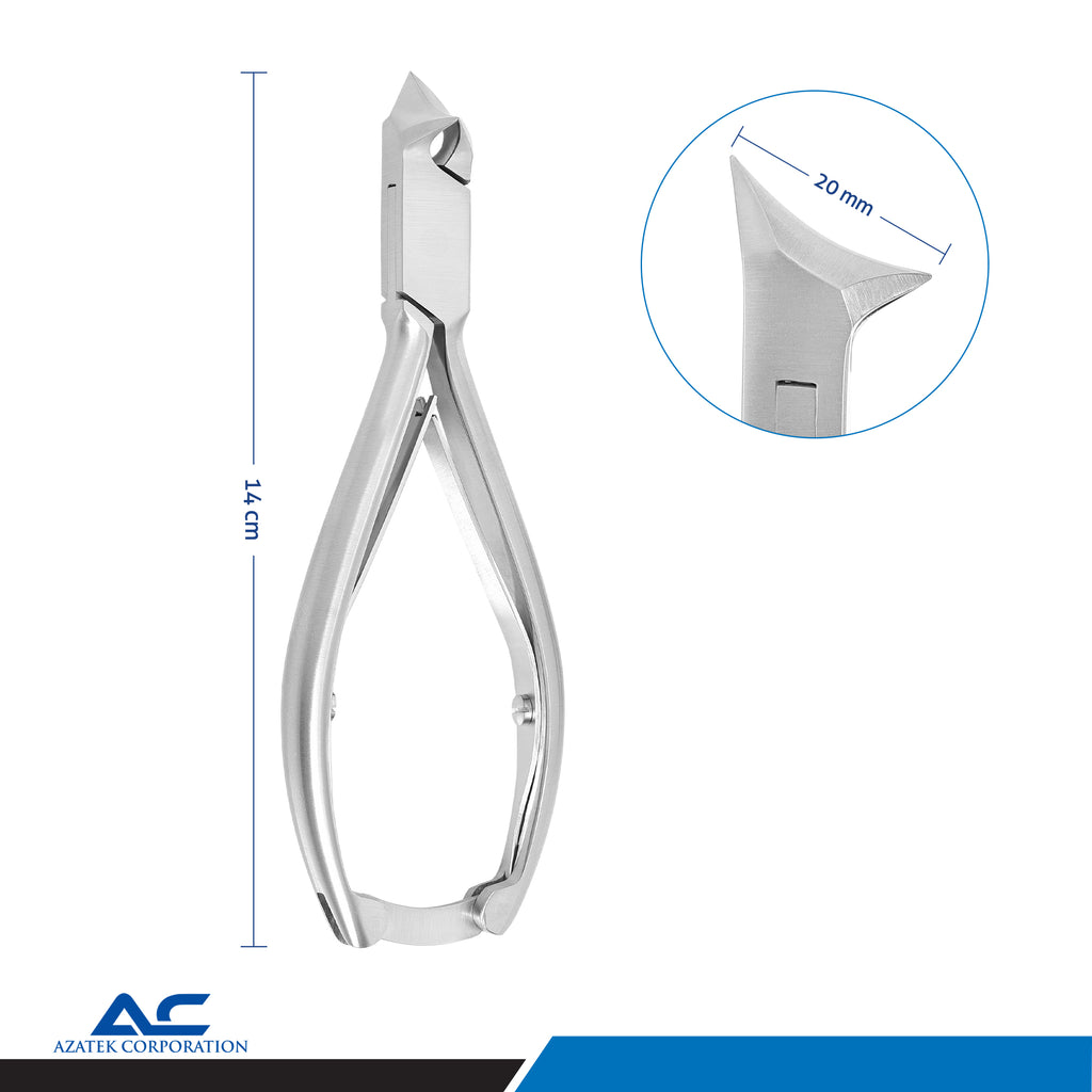 Professional Toe Nail Head Cutter Moon Shape 14cm Double Spring with Back Lock - Azatek Instruments