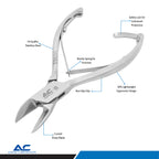 Nail Pliers 14cm Stainless Steel Arched Edge – Professional Nail Corner Pliers - Azatek Instruments