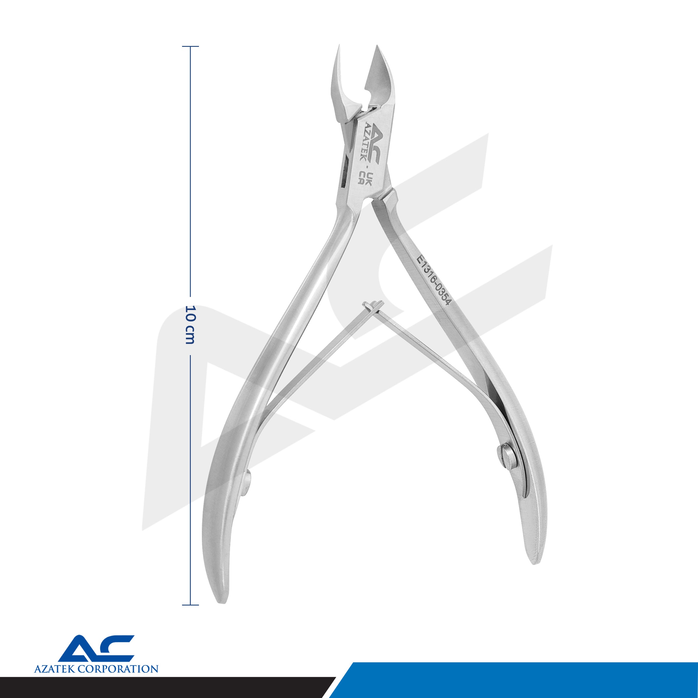 Nail Corner Pliers 10cm Stainless Steel Long Beveled 9mm Blade - Azatek Instruments