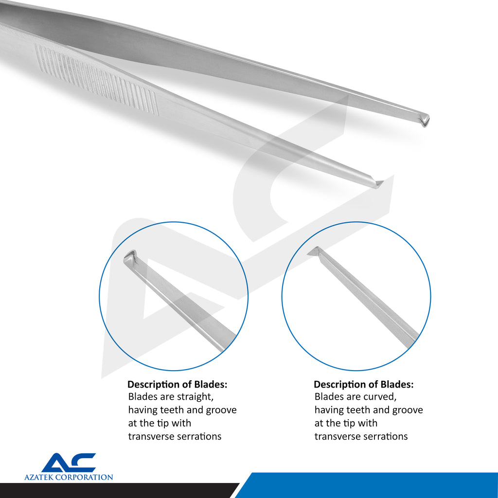 Dressing Tissue Tweezer – Tissue Forceps Standard Kocher for Surgical & Dressing Procedures - Azatek Instruments