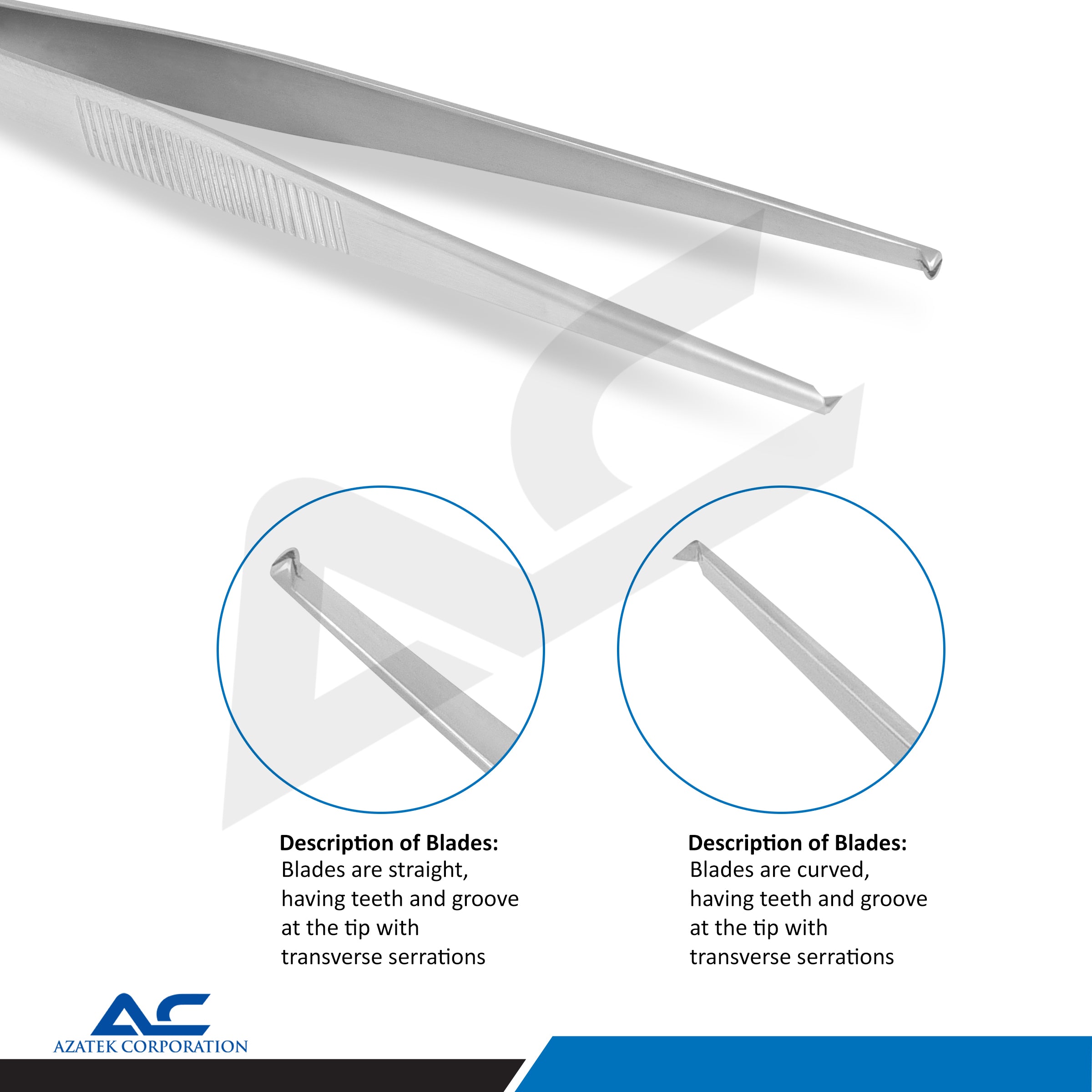 Dressing Tissue Tweezer – Tissue Forceps Standard Kocher for Surgical & Dressing Procedures - Azatek Instruments