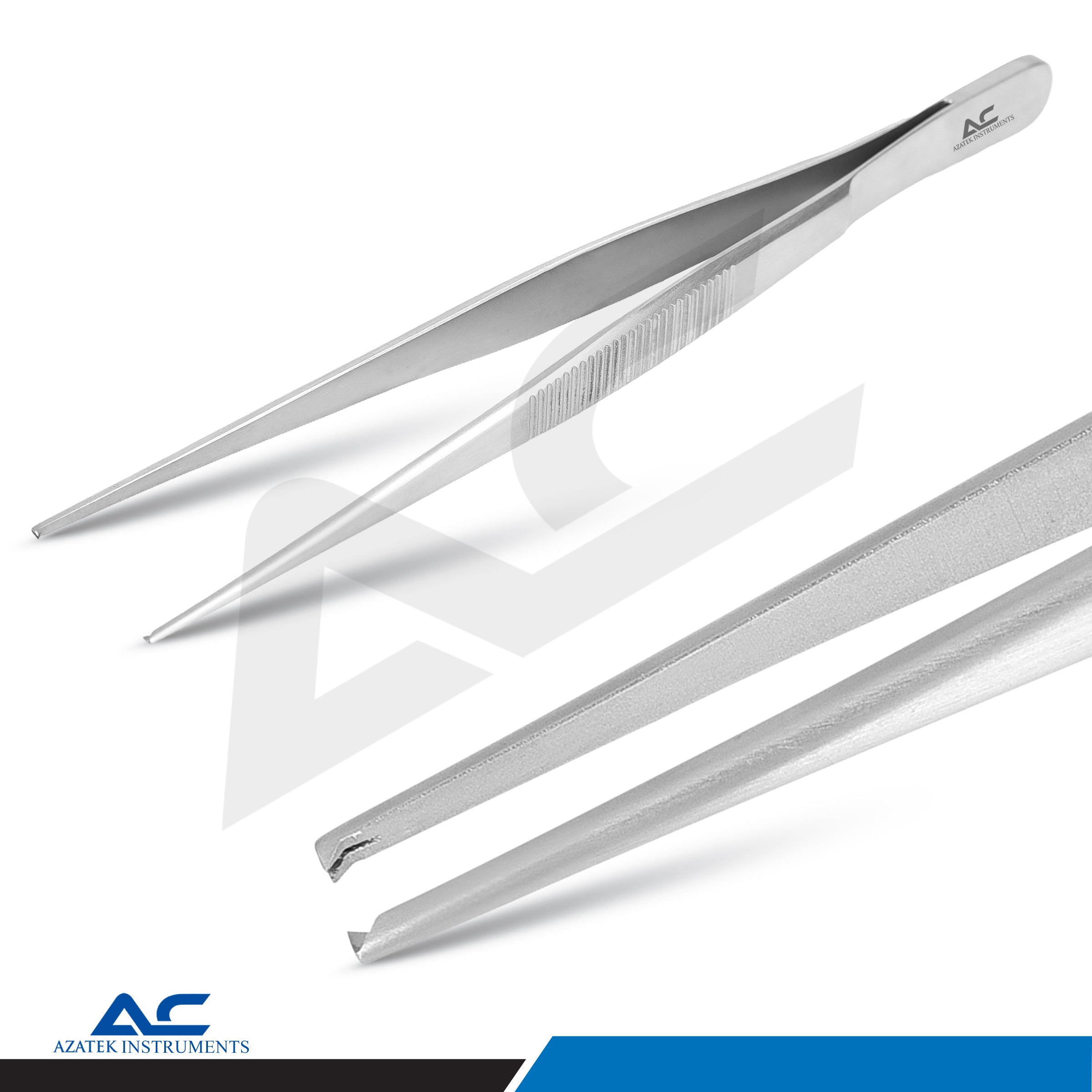 Tissue Forceps 1x2 Teeth 145mm – Delicate Surgical Tissue Forceps 1.25mm Tip - Azatek Instruments