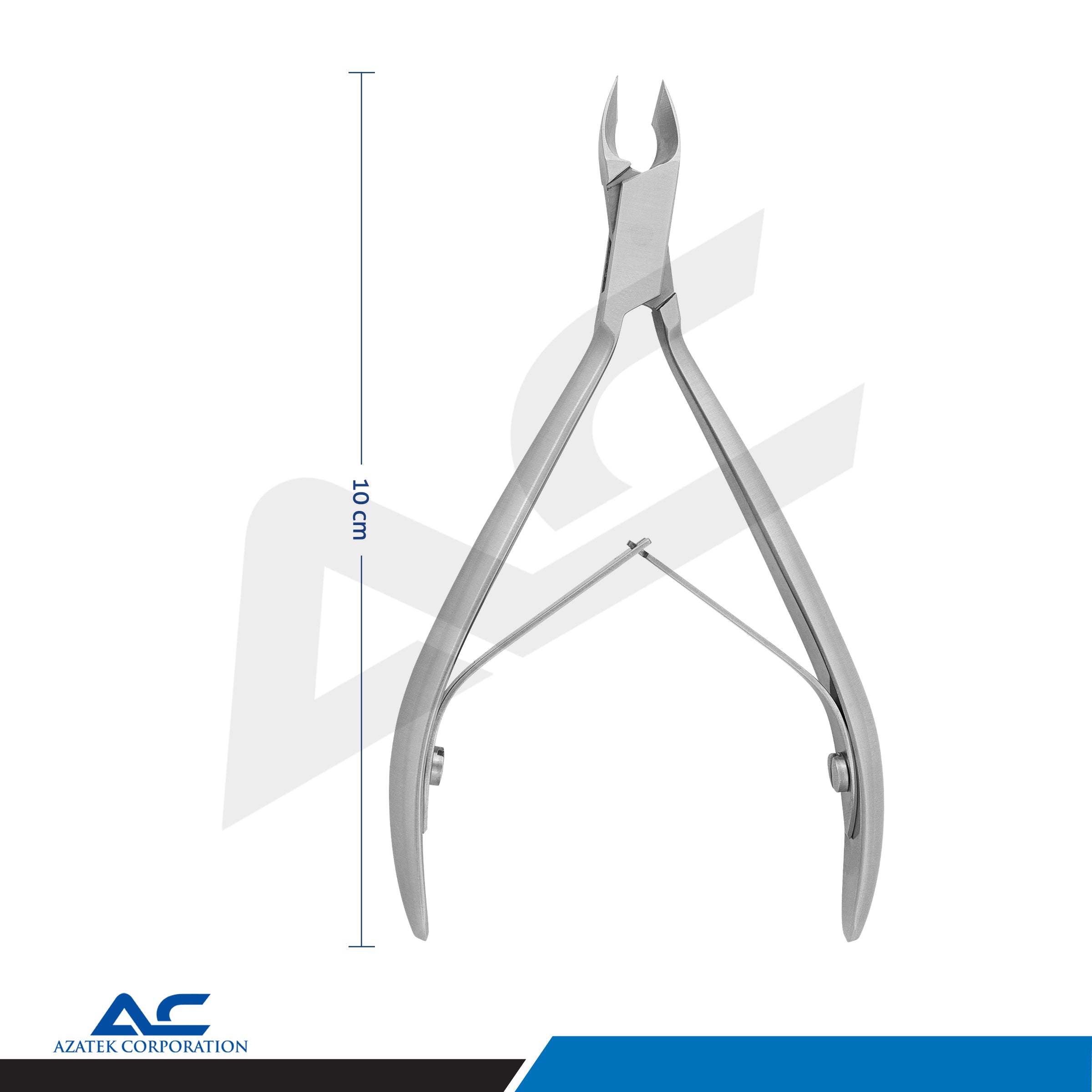 Cuticle Pliers 10.0cm Stainless Steel | Beveled 6mm Cutting Edge - Azatek Instruments