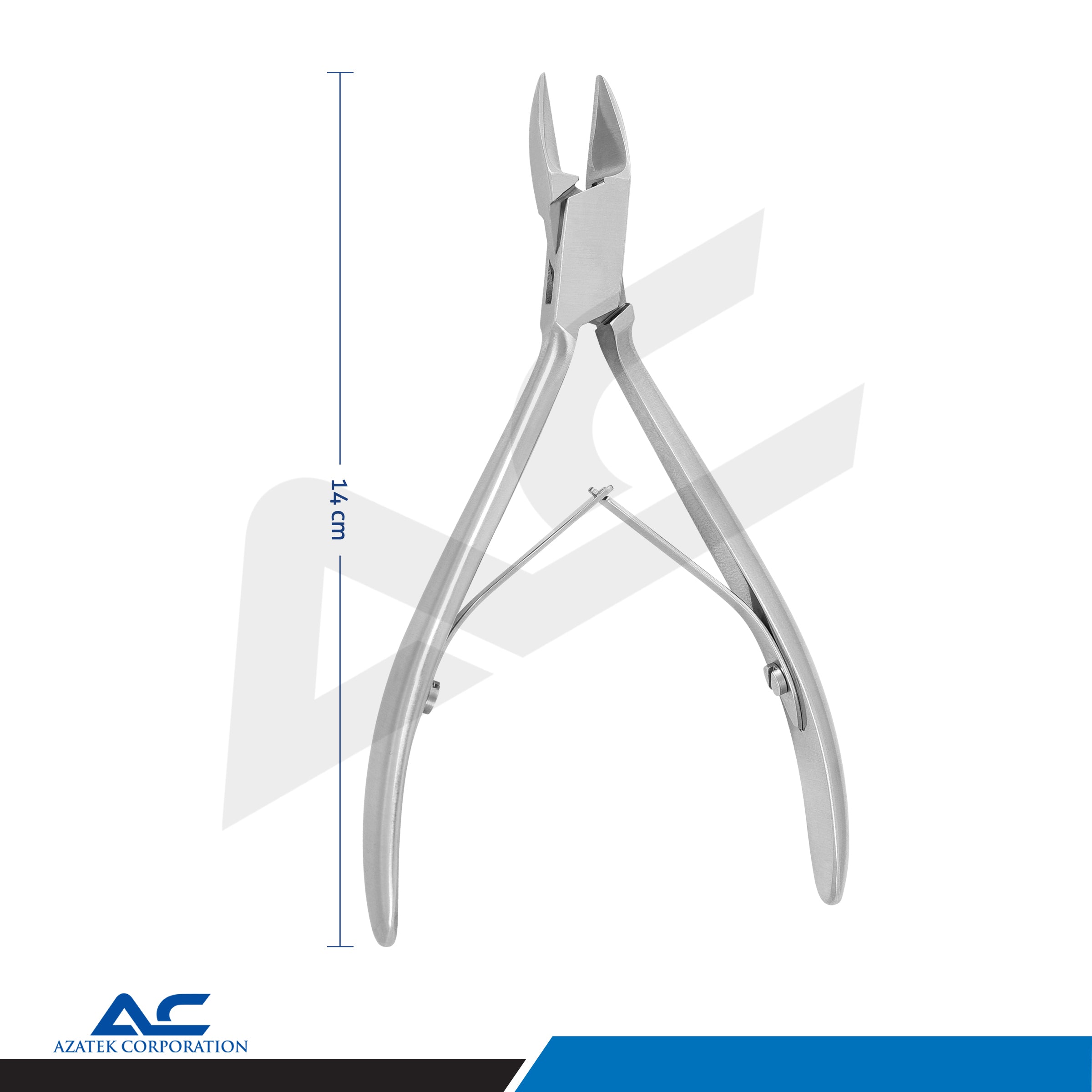 Nail Corner Pliers, Corner Pliers for Foot Care, 14.0cm Stainless Steel – Solid Edge Tips with Radius - Azatek Instruments