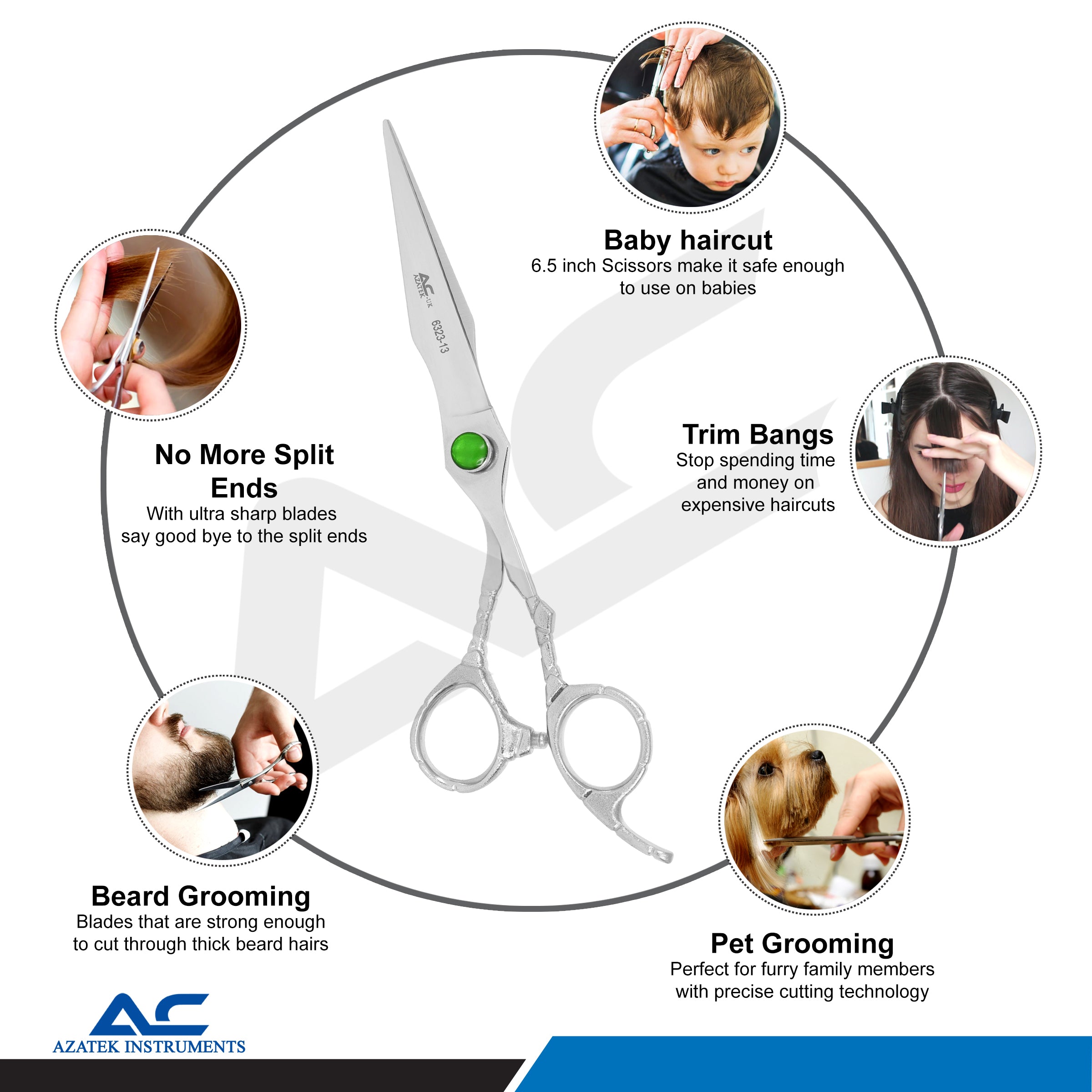 Professional Hair Cutting Scissors – Precision Styling for Barbers & Hairdressers - Azatek Instruments