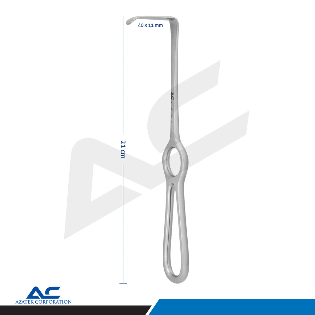 Cheek Retractor, Dental Cheek Retractor, Langenbeck Retractor 40×11mm Stainless Steel - Azatek Instruments