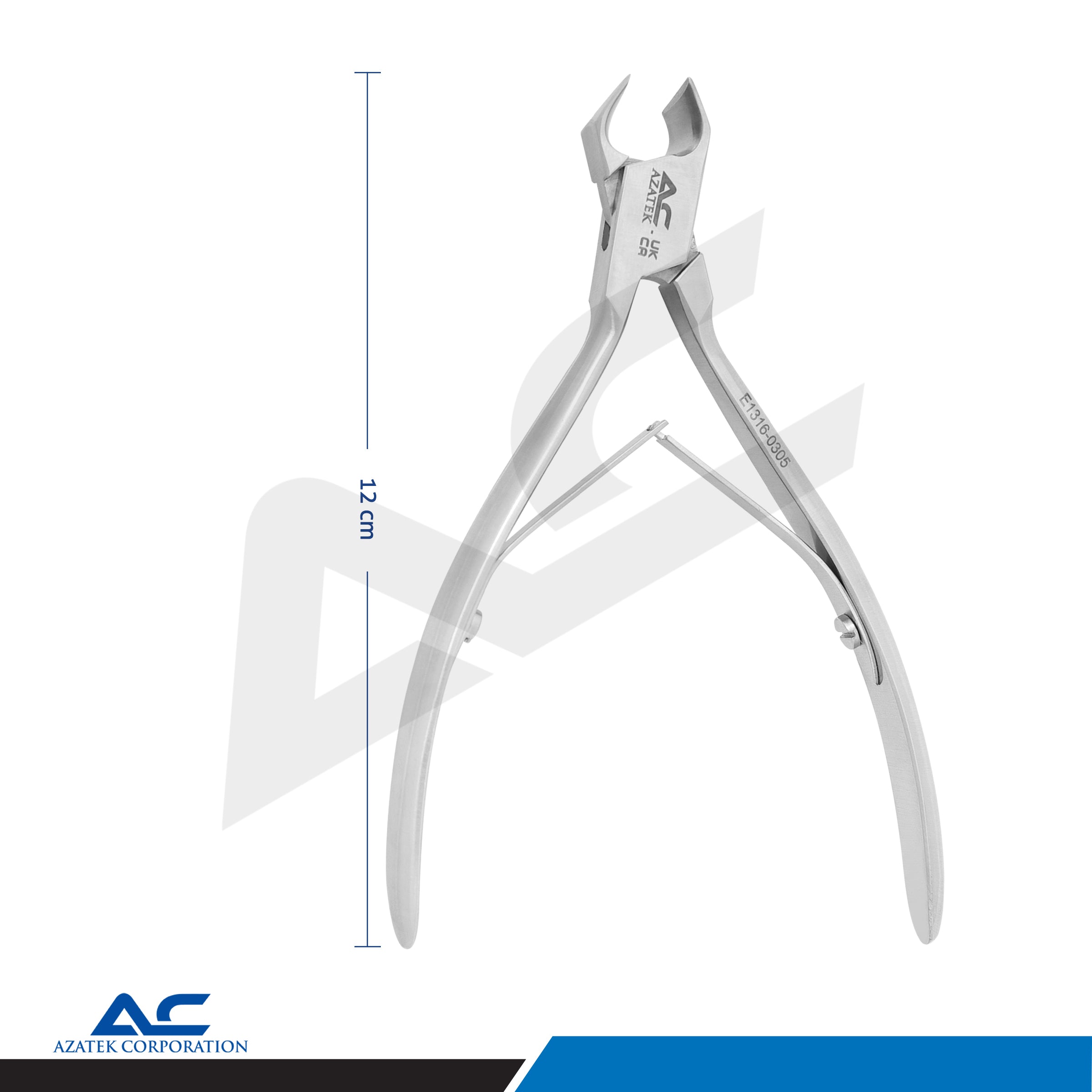 Head Cutter, 12.0cm Stainless Steel – Arched 1/2 Cutting Edge, 11mm - Azatek Instruments