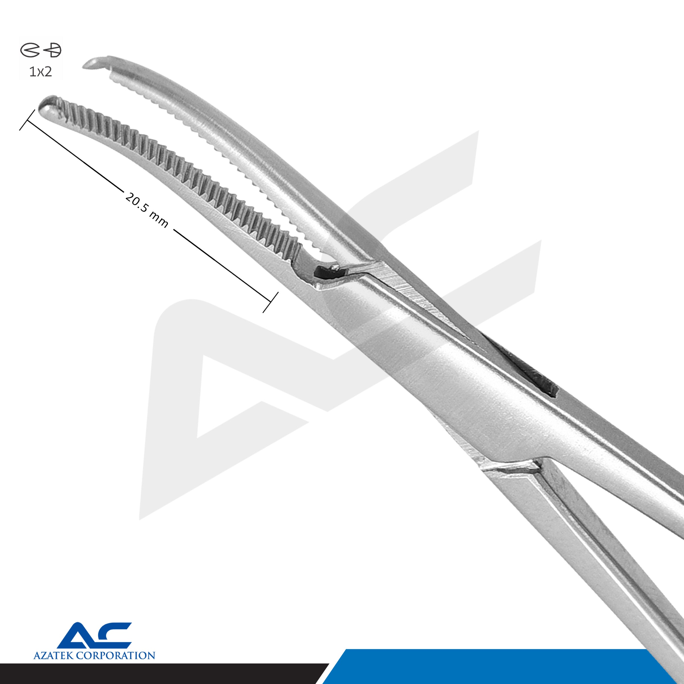 Micro Halsted Mosquito Clamp Curved 1x2 Teeth 12.5cm – Haemostatic Forceps - Azatek Instruments