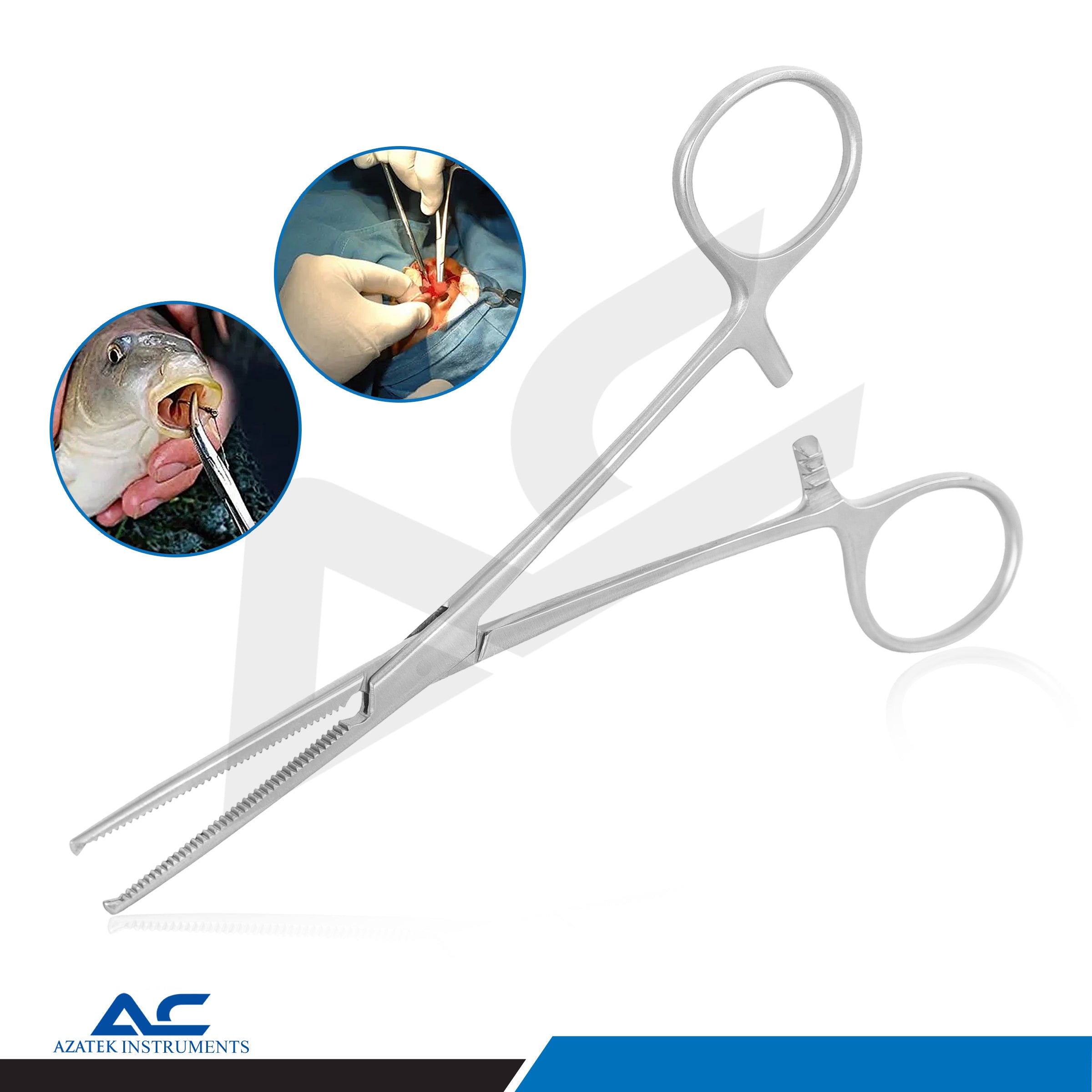 Kocher Haemostats Straight Forceps – Rochester Kocher Straight Dressing Clamp - Azatek Instruments