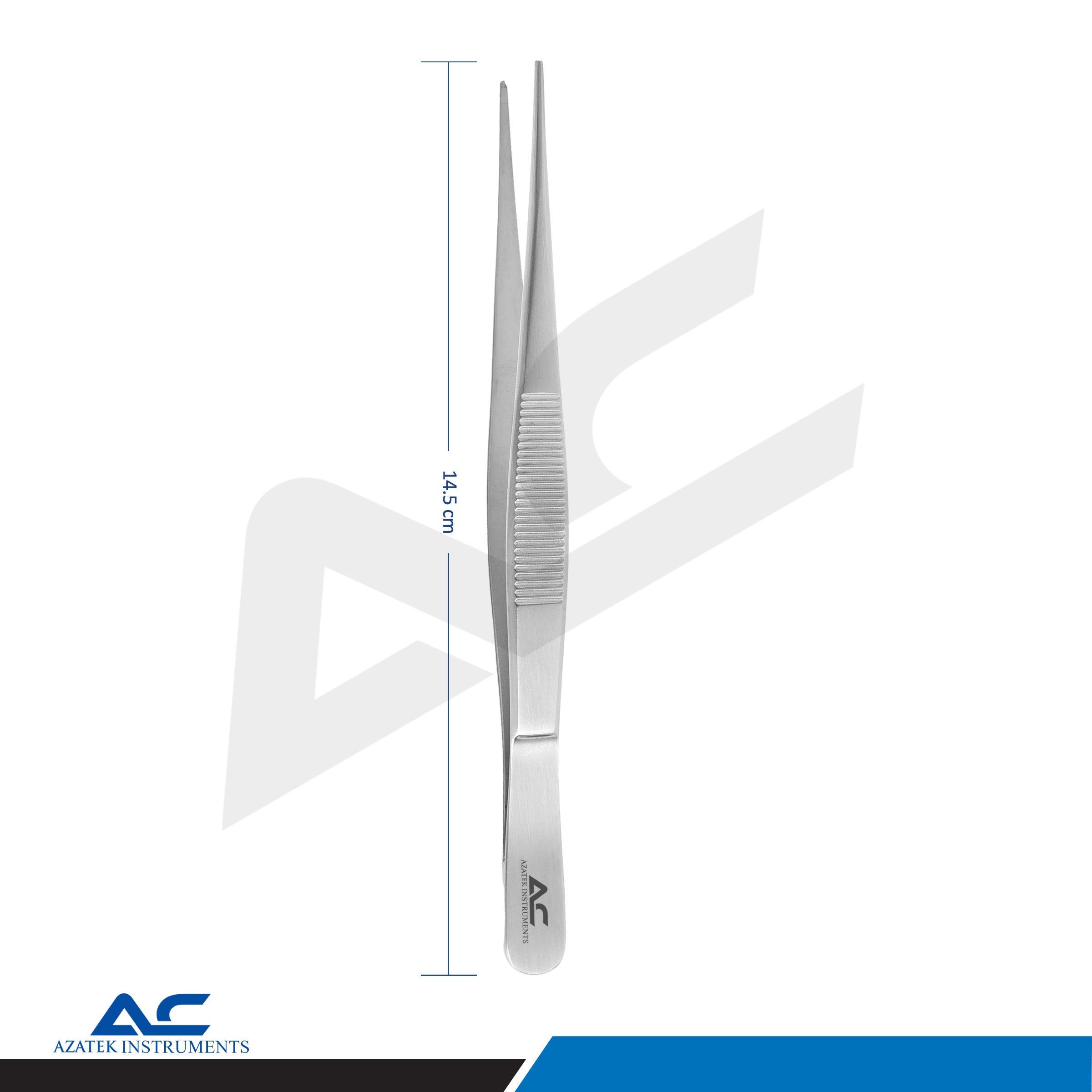 Tissue Forceps 1x2 Teeth 145mm – Delicate Surgical Tissue Forceps 1.25mm Tip - Azatek Instruments