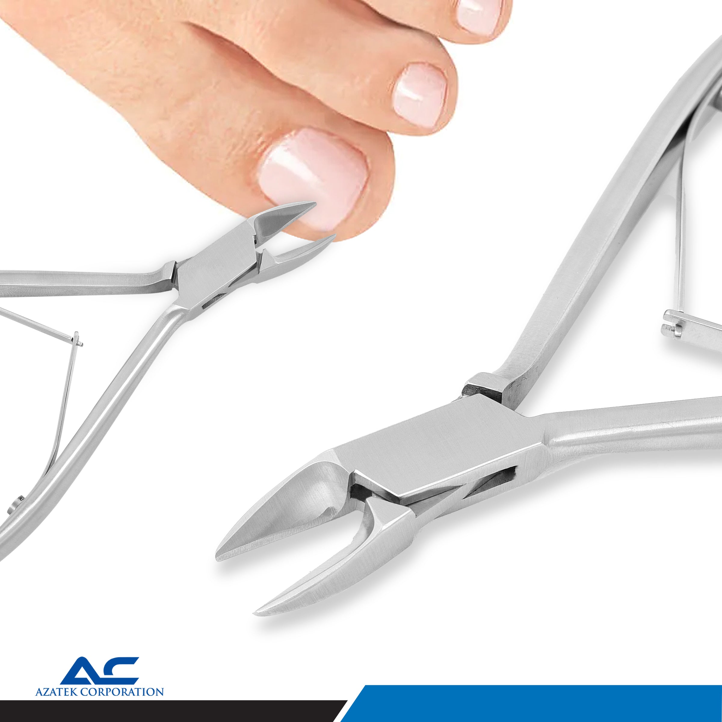 Nail Corner Pliers, Corner Pliers for Foot Care, 14.0cm Stainless Steel – Solid Edge Tips with Radius - Azatek Instruments