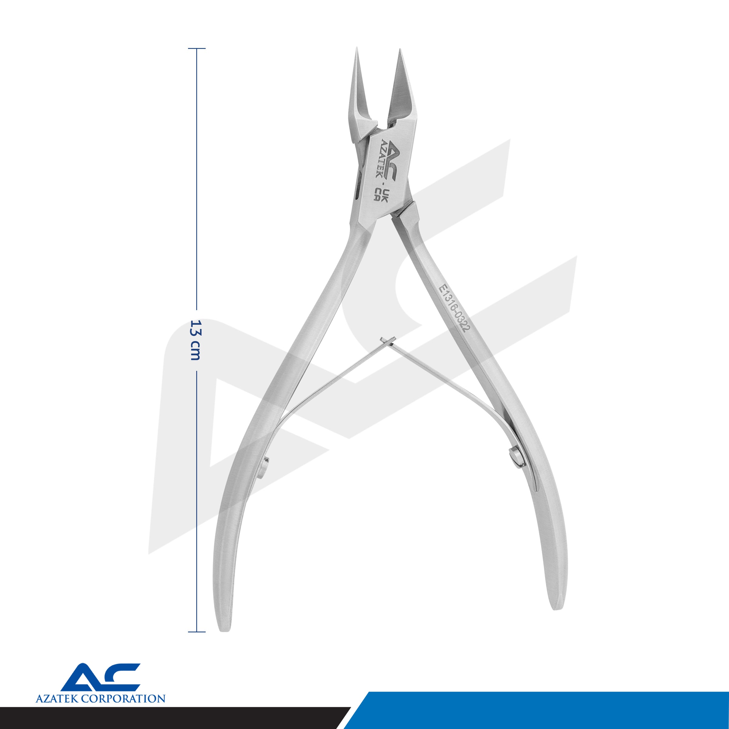 Nail Corner Pliers 13cm Stainless Steel Solid Edge Pointed Tips - Azatek Instruments