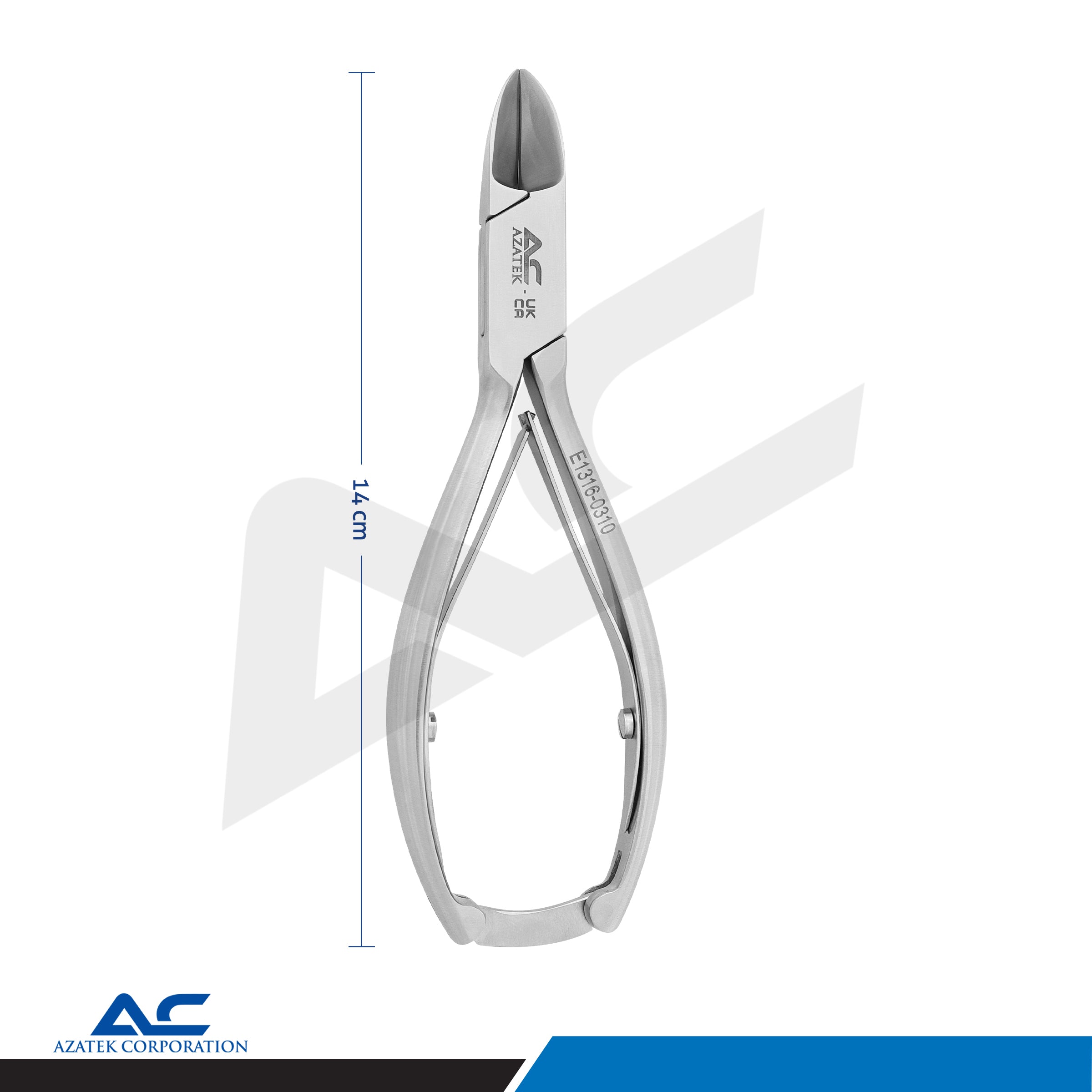 Nail Pliers 14cm Stainless Steel Arched Edge – Professional Nail Corner Pliers - Azatek Instruments