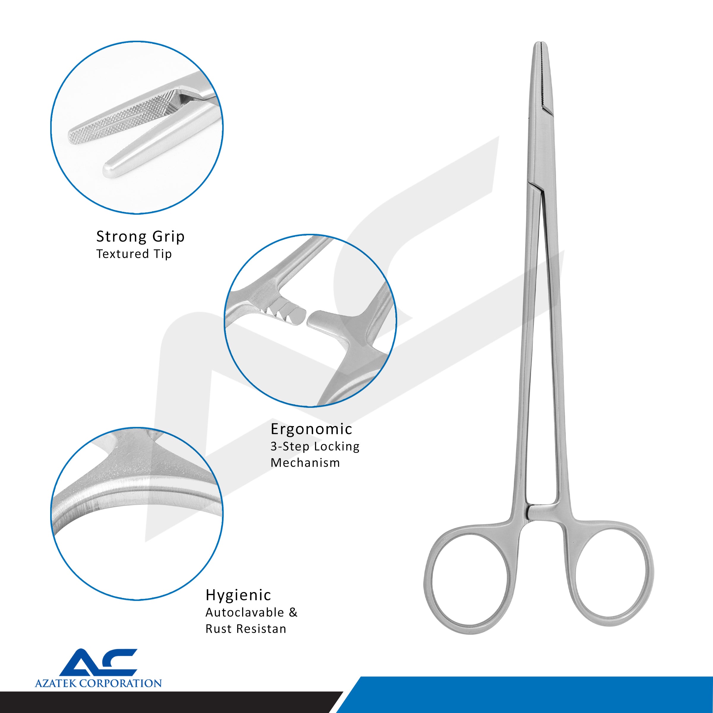 Mayo Hegar Needle Holder 18.5cm – Surgical Needle Holder Stainless Steel - Azatek Instruments