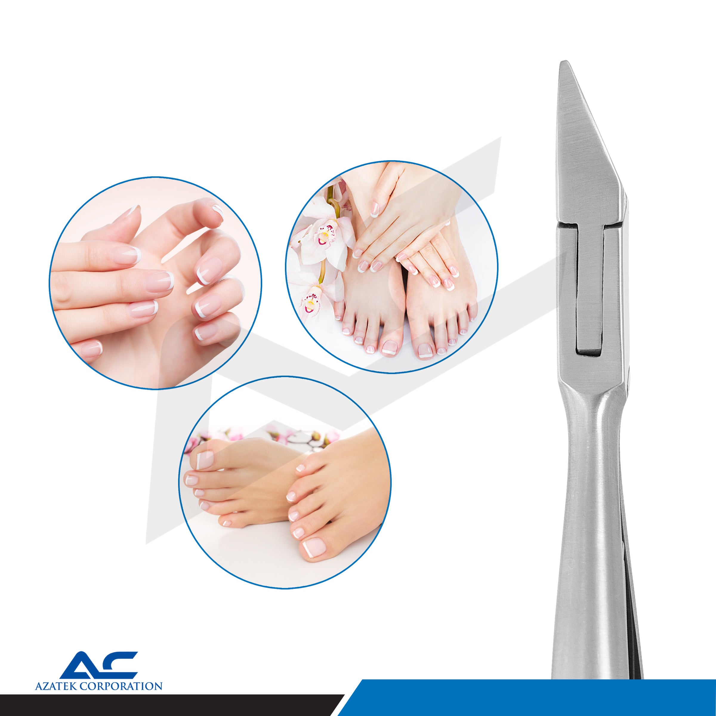 Nail Corner Pliers, Corner Pliers for Foot Care, 14.0cm Stainless Steel – Solid Edge Tips with Radius - Azatek Instruments