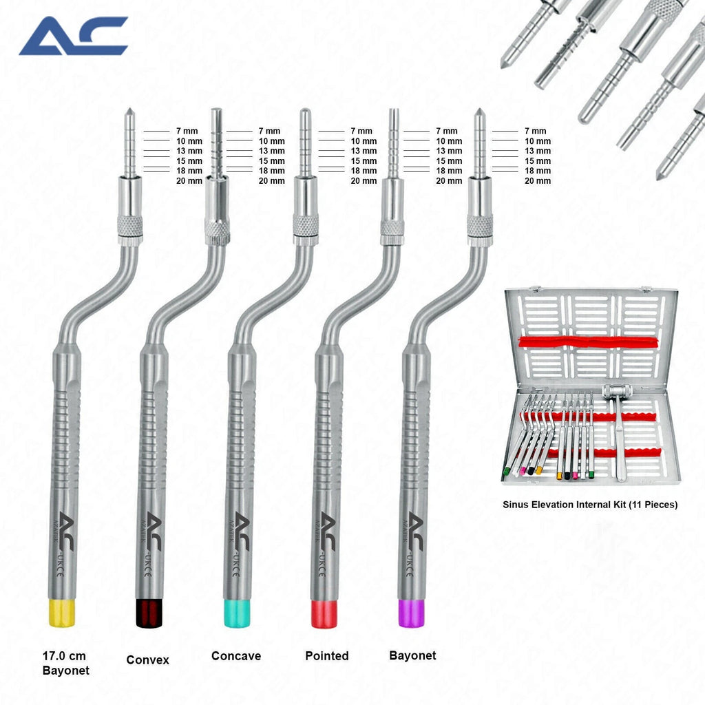 Azatek professional sinus lift internal instruments with ergonomic textured handles