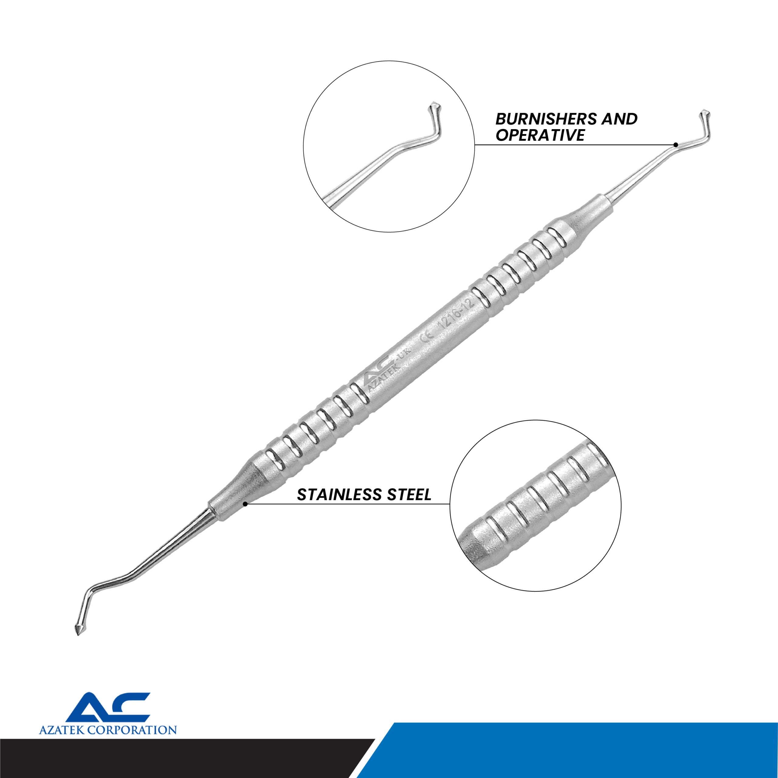 Westcott #21B Burnisher/Operative – 2.0/2.5mm | Precision Tool for Fine Detailing - Azatek Instruments
