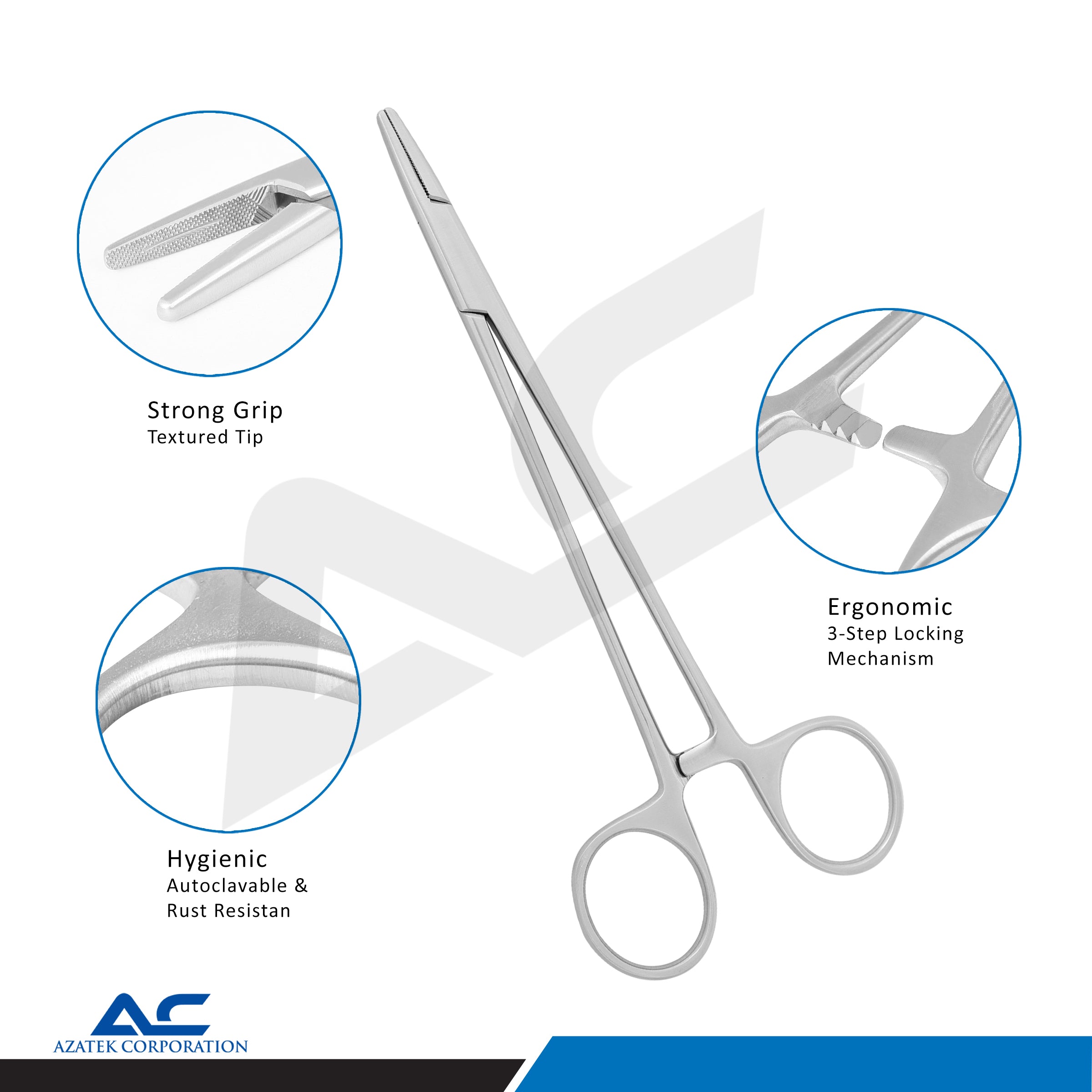 Mayo Hegar Needle Holder 15cm – Surgical Needle Holder Stainless Steel - Azatek Instruments