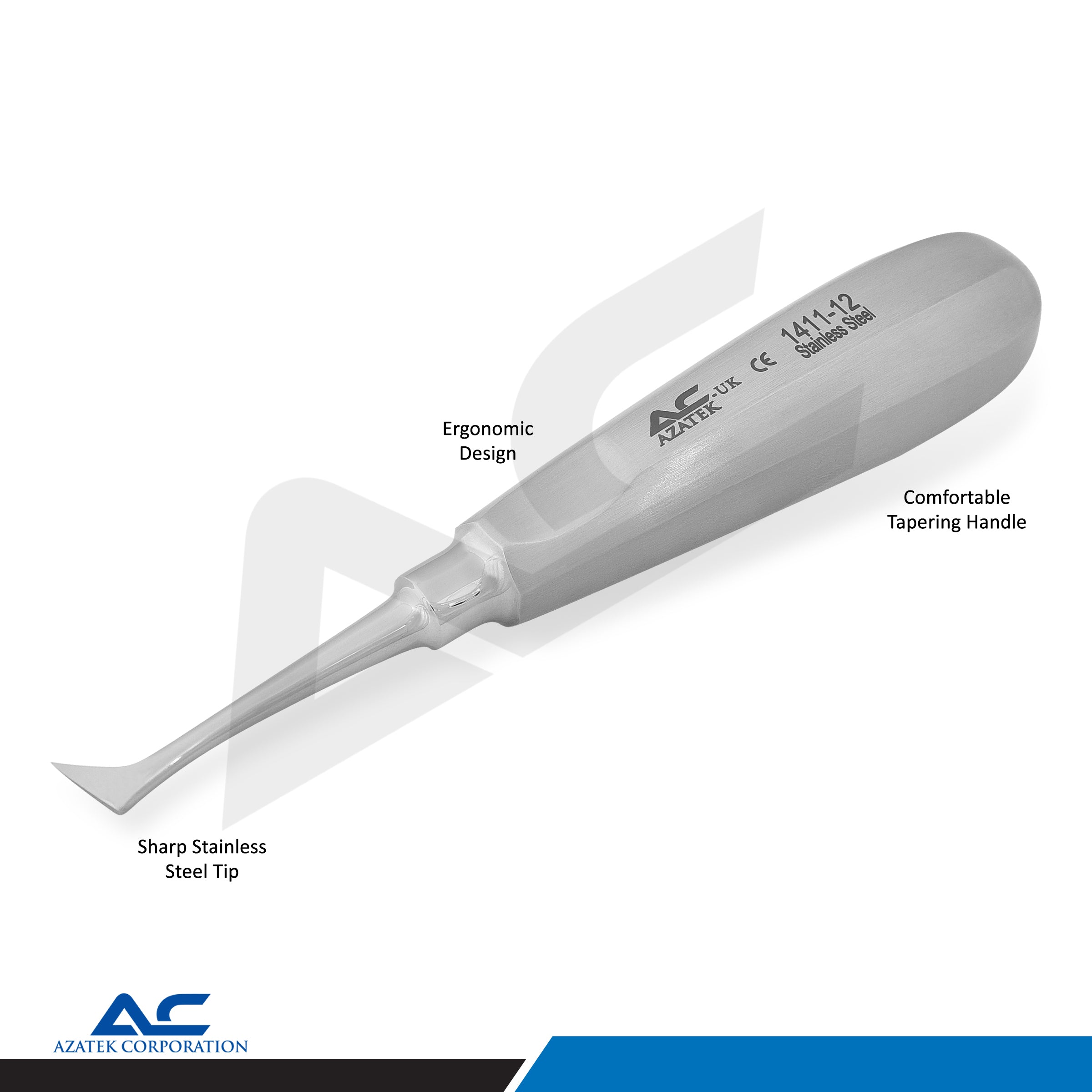 Cryer Root Elevator Fig. 44 Medium | Stainless Steel Dental Elevator - Azatek Instruments